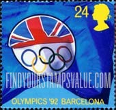 FindYourStampsValue: Great Britain (United Kingdom): Events - British Olympic Association Flag
