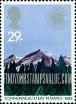 FindYourStampsValue: Great Britain (United Kingdom): Commonwealth Day - Mountains