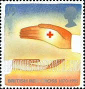 FindYourStampsValue: Great Britain (United Kingdom): Peace & Freedom - Hands, British Red Cross 1870-1995