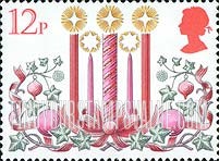 FindYourStampsValue: Great Britain (United Kingdom): Christmas (Traditional Decorations) - Candles, Ivy, Ribbons