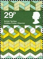FindYourStampsValue: Great Britain (United Kingdom): Textile Designs - Chevron, 1973