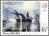 FindYourStampsValue: Great Britain (United Kingdom): Birth Bicentennial of Joseph Mallord William Turner, Painter - "Peace - Burial at Sea"