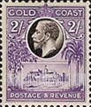 FindYourStampsValue: Gold Coast: Cristiansborg Castle and King George V - Two Shillings