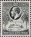 FindYourStampsValue: Gold Coast: Cristiansborg Castle and King George V - Two Pence