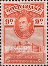 FindYourStampsValue: Gold Coast: Cristiansborg Castle and King George VI - Nine Pence