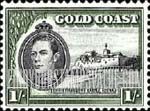 FindYourStampsValue: Gold Coast: Cristiansborg Castle and King George VI - One Shilling