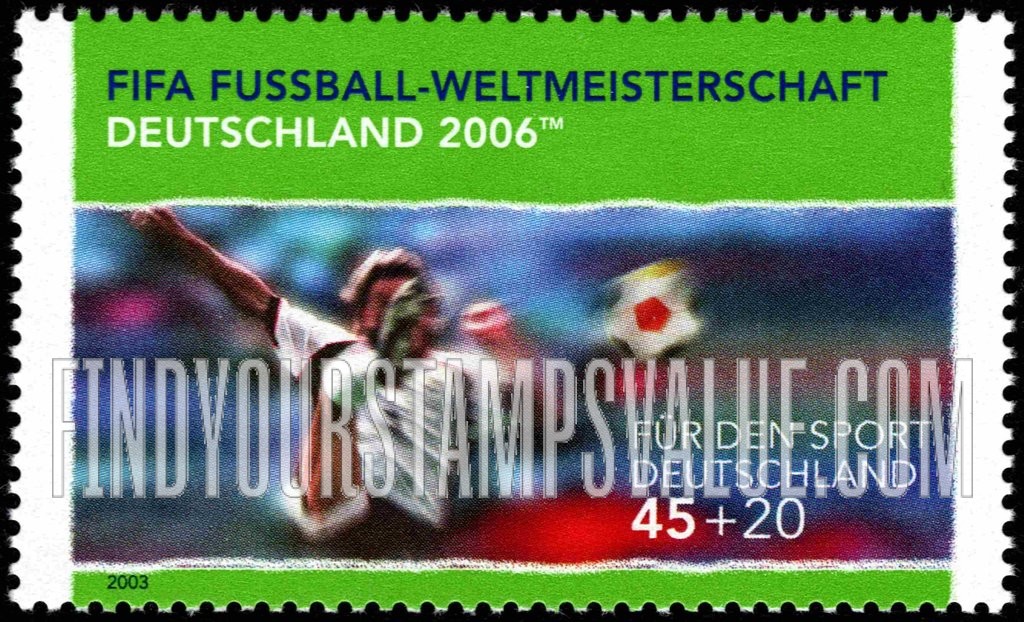 FindYourStampsValue: SEMI-POSTAL - 2006 World Cup Soccer Championships, Germany: Player kicking ball