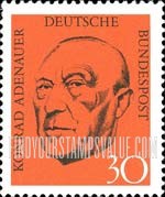FindYourStampsValue: First Death Anniversary of Konrad Adenauer