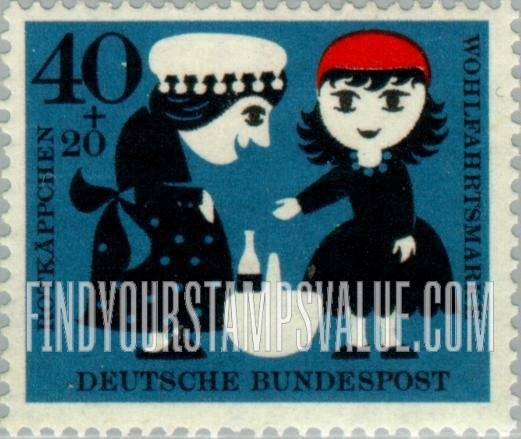 FindYourStampsValue: SEMI-POSTAL - Little Red Riding Hood and the Wolf