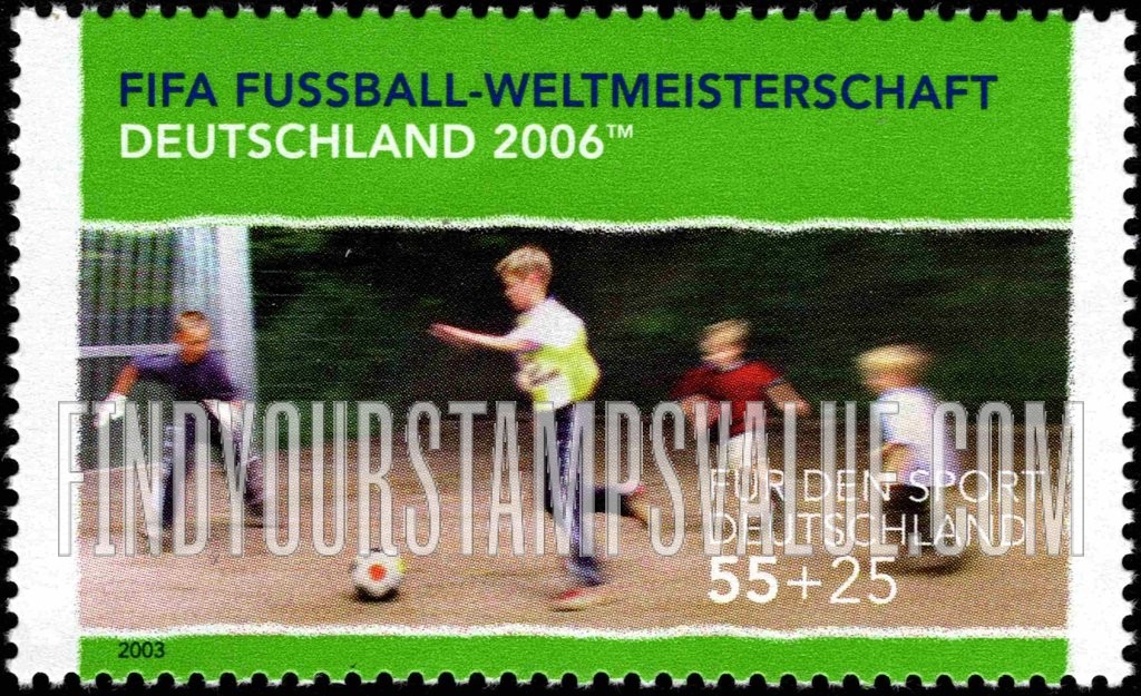 FindYourStampsValue: SEMI-POSTAL - 2006 World Cup Soccer Championships, Germany: Four children playing soccer