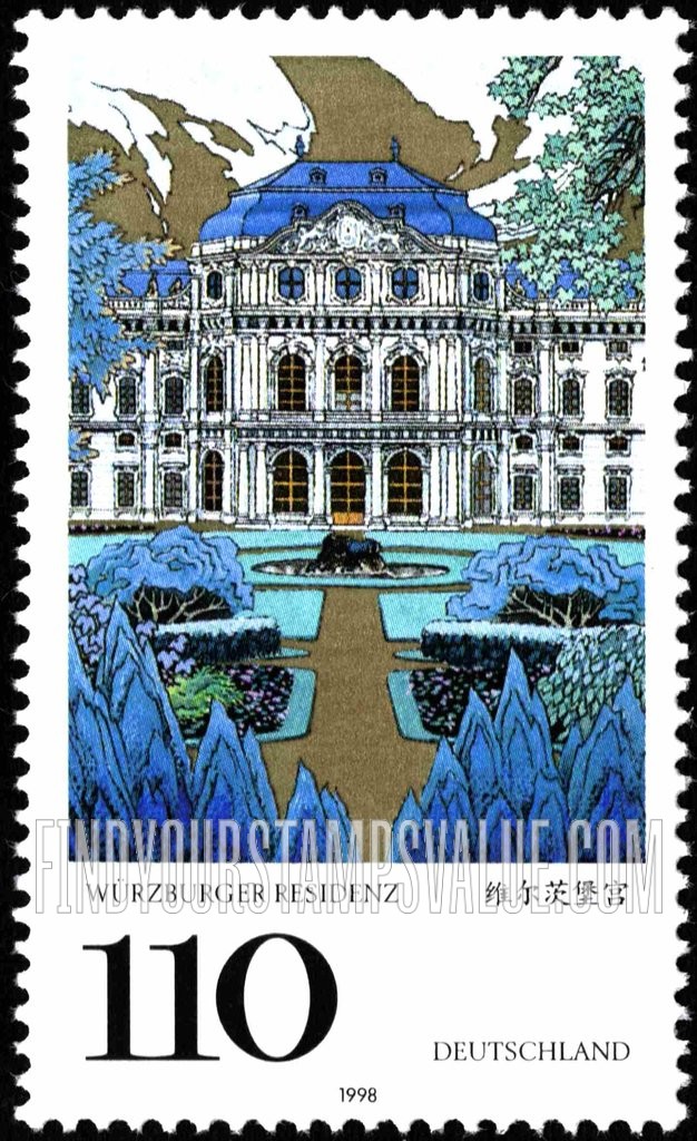 FindYourStampsValue: UNESCO World Heritage Sites: Würzburg Palace, Germany