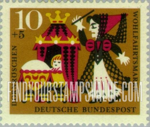 FindYourStampsValue: SEMI-POSTAL - Various Scenes from Sleeping Beauty (Dornroschen): Fairy Tale Type of 1960