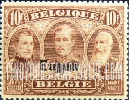 FindYourStampsValue: GERMAN OCCUPATION - Three Kings: Belgian Stamps of 1915-20 Overprinted