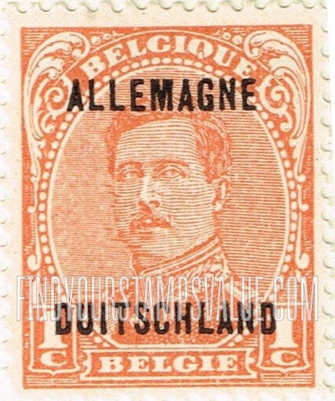 FindYourStampsValue: GERMAN OCCUPATION - King Albert I: Belgian Stamps of 1915-20 Overprinted