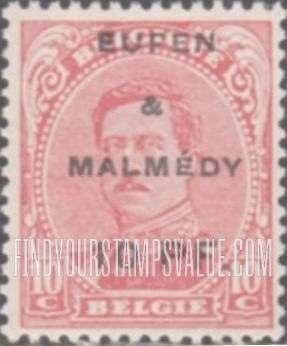 FindYourStampsValue: GERMAN OCCUPATION - King Albert I: Belgian Stamps of 1915 Surcharged