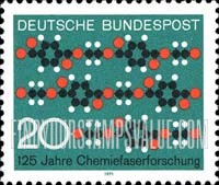 FindYourStampsValue: 125th Anniversary of Synthetic Textile Fiber Research - Molecule Diagram Textile Pattern