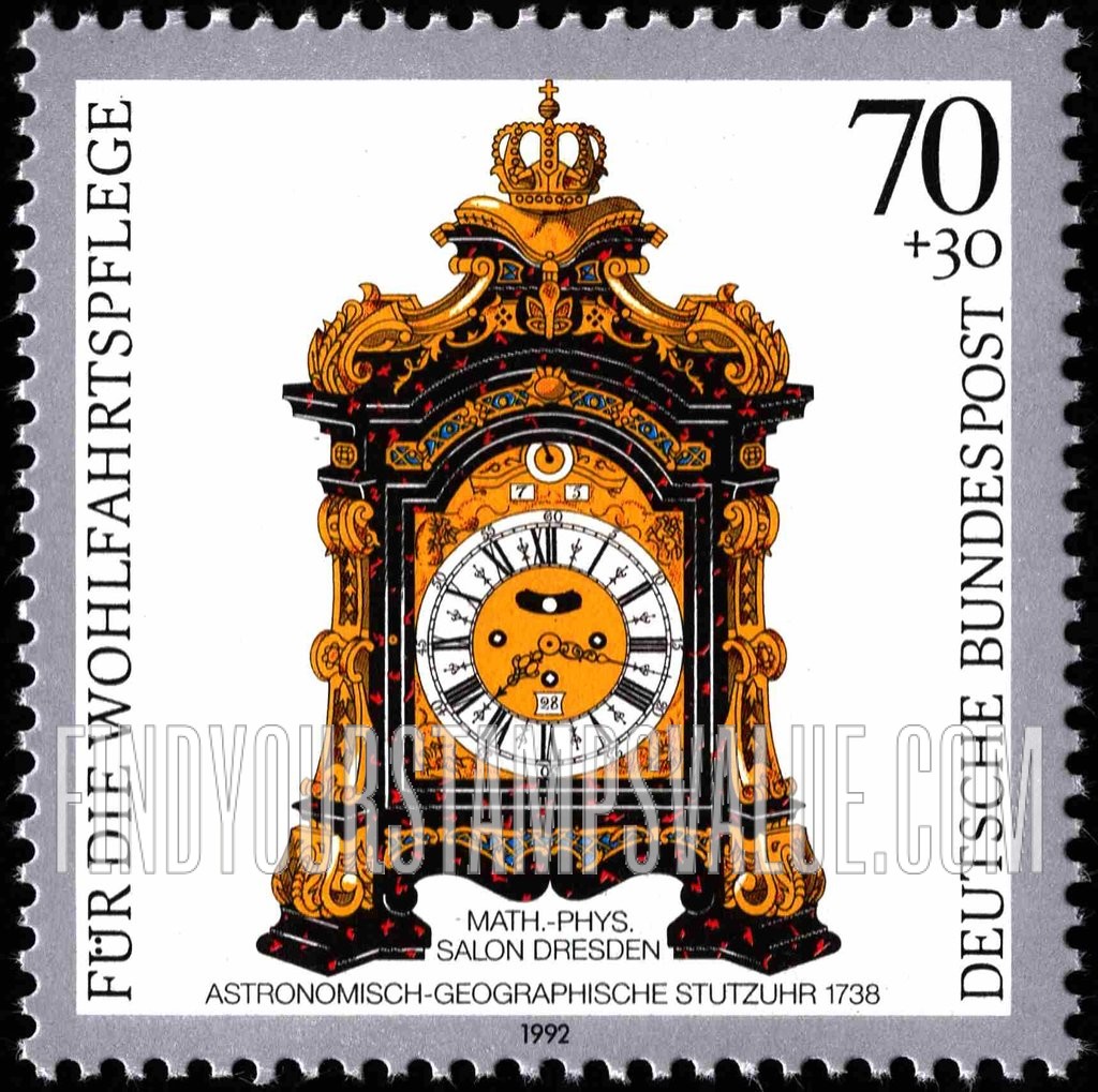 FindYourStampsValue: SEMI-POSTAL - Antique Clocks: Astronomical geographical mantelpiece, 1738
