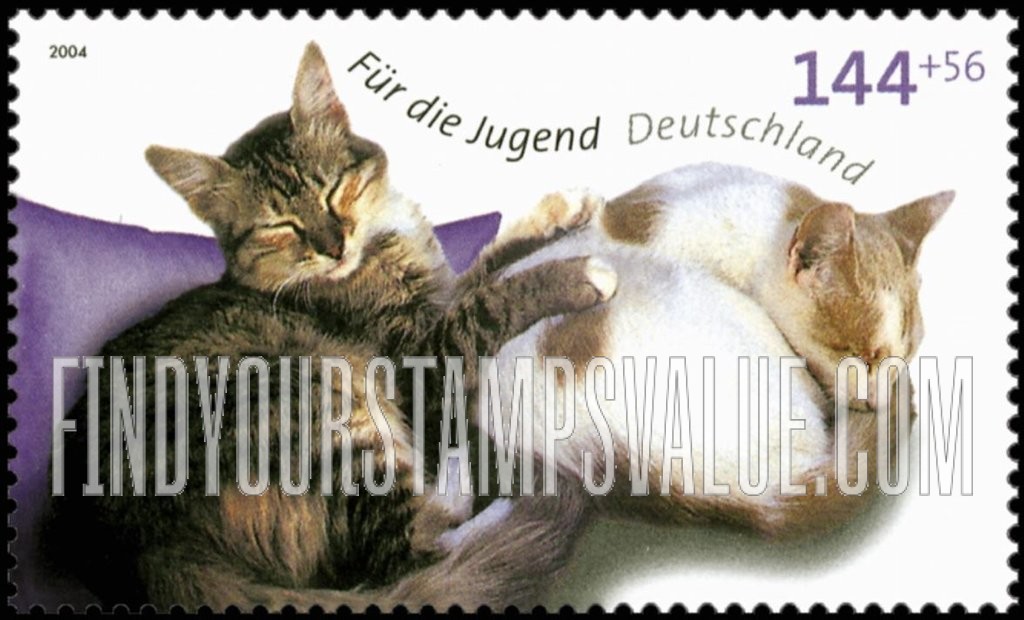 FindYourStampsValue: SEMI-POSTAL - Cats: Two cats sleeping