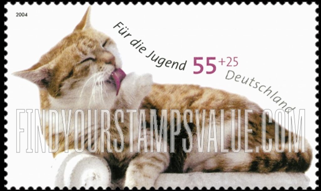 FindYourStampsValue: SEMI-POSTAL - Cats: Cat licking paw