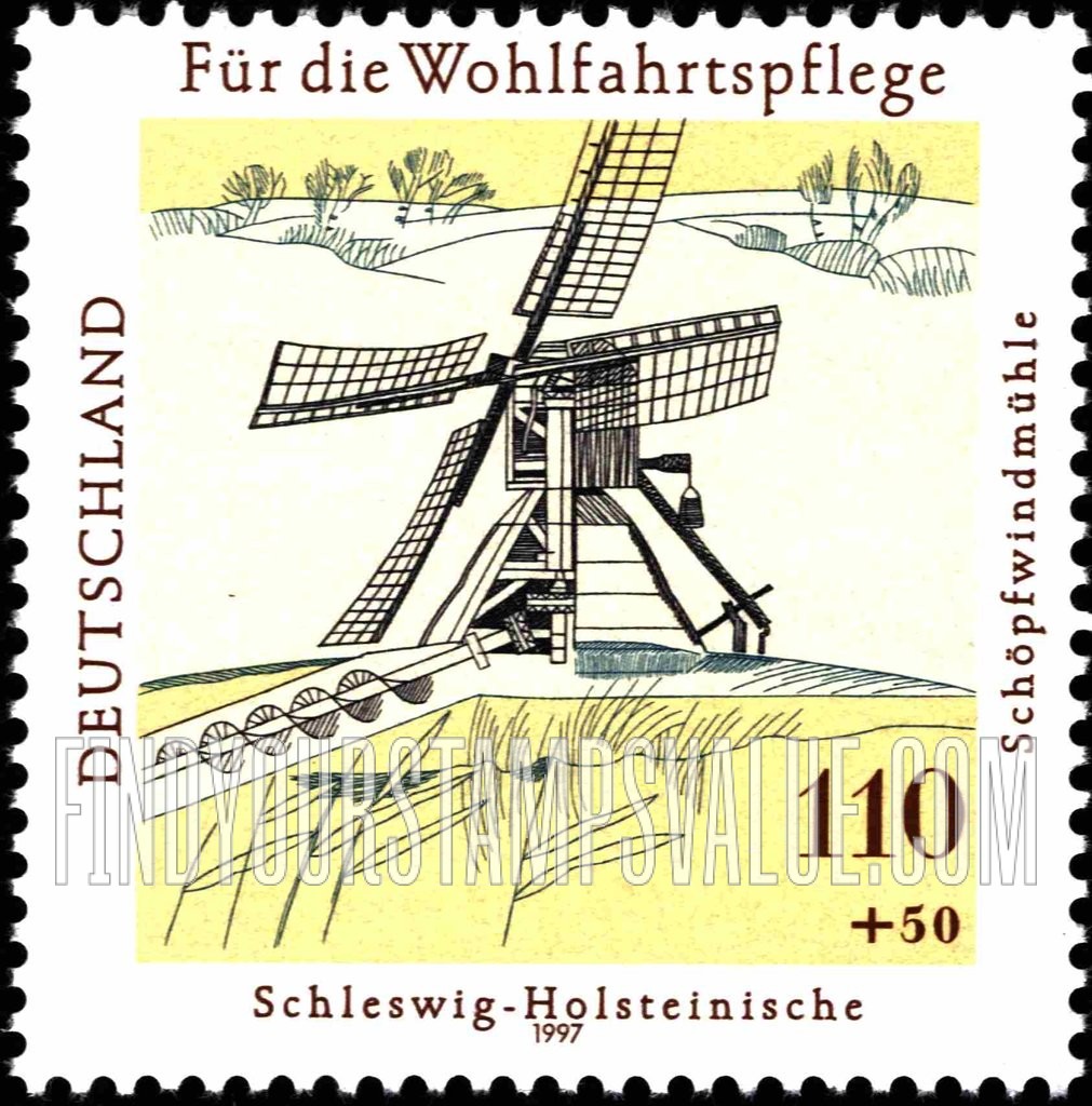 FindYourStampsValue: SEMI-POSTAL - Mills: Scoop windmill, Schleswig-Holstein