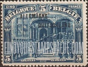 FindYourStampsValue: GERMAN OCCUPATION - Veurne: Overprinted