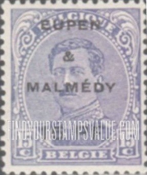 FindYourStampsValue: GERMAN OCCUPATION - King Albert I: Belgian Stamps of 1915 Surcharged