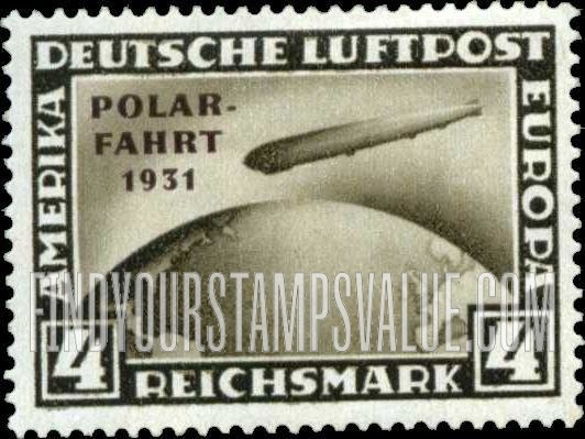 FindYourStampsValue: AIR POST - “Graf Zeppelin” Crossing Ocean: Overprinted in Brown