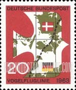 FindYourStampsValue: Map Showing New Railroad Link, German and Danish Flags