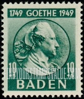 FindYourStampsValue: OCCUPATION SEMI-POSTAL - Various Portraits: Johann Wolfgang von Goethe