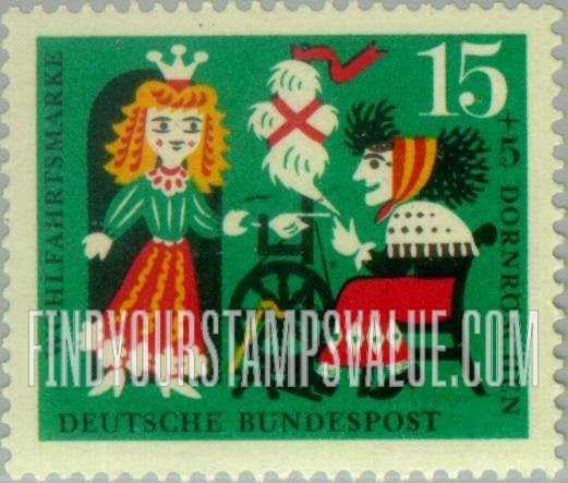 FindYourStampsValue: SEMI-POSTAL - Various Scenes from Sleeping Beauty (Dornroschen): Fairy Tale Type of 1960