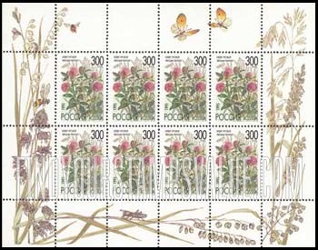 FindYourStampsValue: Russia: Russian Federation, Meadow Flowers - Trifolium Pratense