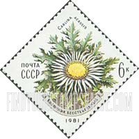 FindYourStampsValue: Russia: USSR, Flowers of the Carpathian Mountains - Great Carline Thistle
