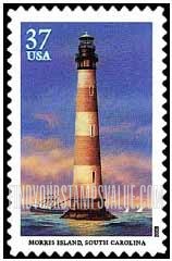 FindYourStampsValue: SOUTHEASTERN LIGHTHOUSES - Morris Island, South Carolina, Self-Adhesive stamp