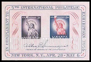 FindYourStampsValue: FIFTH INTERNATIONAL PHILATELIC EXHIBITION, Souv. sheet of 2