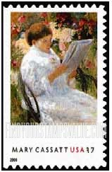 FindYourStampsValue: MARY CASSATT PAINTINGS - On a Balcony, Self-Adhesive Booklet Stamp