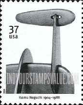 FindYourStampsValue: ISAMU NOGUCHI, SCULPTOR - Figure (Detail), Self-Adhesive stamp
