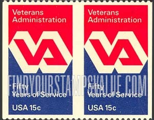 FindYourStampsValue: VETERANS ADMINISTRATION, 50th ANNIVERSARY