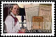 FindYourStampsValue: BENJAMIN FRANKLIN - PRINTER, Self-Adhesive stamp