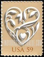 FindYourStampsValue: WEDDING HEARTS - Heart, Self-Adhesive Booklet stamp