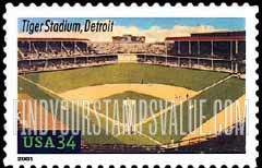FindYourStampsValue: LEGENDARY PLAYING FIELDS - Tiger Stadium, Self-Adhesive stamp