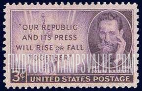 FindYourStampsValue: BIRTH CENTENARY OF JOSEPH PULITZER