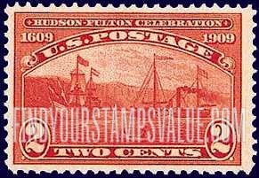 FindYourStampsValue: HUDSON-FULTON CELEBRATION - "Half Moon" and Steamship
