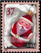 FindYourStampsValue: CHRISTMAS - Red Santa Ornament, Self-Adhesive stamp