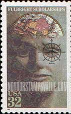 FindYourStampsValue: FULBRIGHT SCHOLARSHIPS, 50th ANNIVERSARY