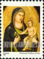 FindYourStampsValue: CHRISTMAS - Madonna and Child, by Giotto di Bondone