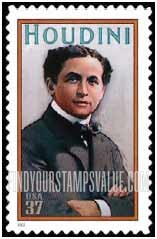 FindYourStampsValue: HARRY HOUDINI, MAGICIAN, Self-Adhesive stamp