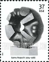 FindYourStampsValue: ISAMU NOGUCHI, SCULPTOR - Black Sun, Self-Adhesive stamp