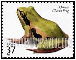 FindYourStampsValue: REPTILES AND AMPHIBIANS - Ornate Chorus Frog, Self-Adhesive stamp