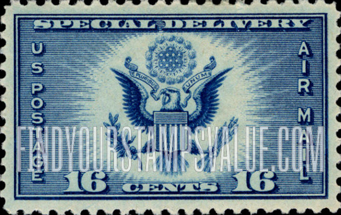 FindYourStampsValue: Air Post Special Delivery: Great Seal of United States