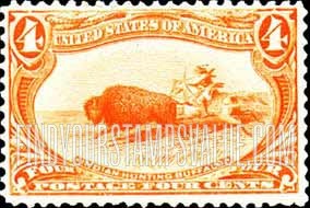 FindYourStampsValue: TRANS-MISSISSIPPI EXPOSITION ISSUE - Indian hunting Buffalo